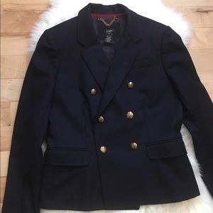 J Crew Navy Double Breasted Blazer 2 4